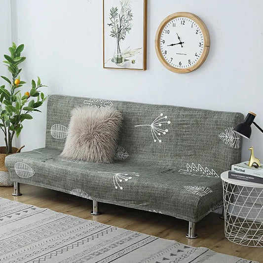Armless Sofa Cover Printed Folding Sofa Bed Cover Slipcover Stretch Covers Cheap Couch Cover Protector Elastic Bench Cover