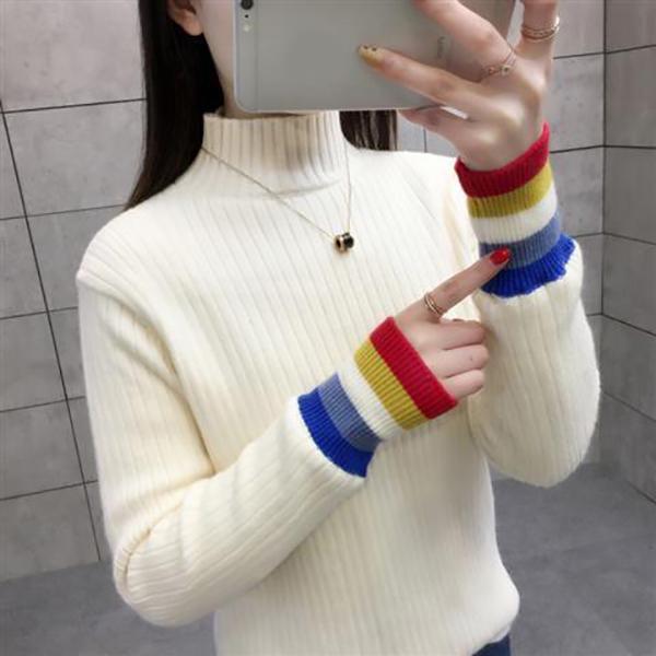 Loose Half High Neck Knitted Bottoming Shirt Thick Warmth Fashion Slim Slim Sexy Female Top