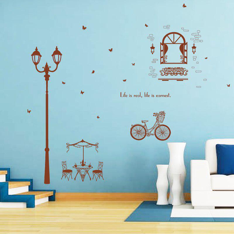 [Wall sticker ]Coffee House Street Light Wall Stickers Home Decor Living Room Bedroom Kitchen Stairs