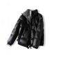 Down Padded Jacket Women Korean Style Loose Cotton-padded Jacket Women Short Bright Face Stand-up Collar Winter Coat Padded Jacket