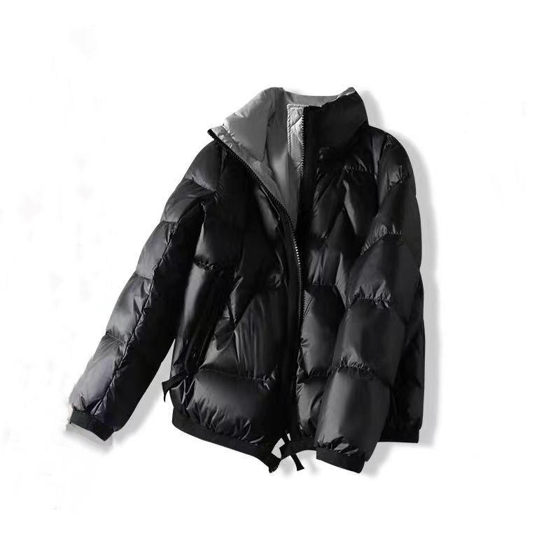 Down Padded Jacket Women Korean Style Loose Cotton-padded Jacket Women Short Bright Face Stand-up Collar Winter Coat Padded Jacket