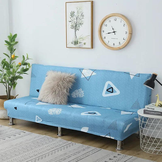 Armless Sofa Cover Printed Folding Sofa Bed Cover Slipcover Stretch Covers Cheap Couch Cover Protector Elastic Bench Cover