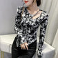Spring and Autumn T-shirt Women's Long-sleeved Sexy Top Slim Bottoming Shirt