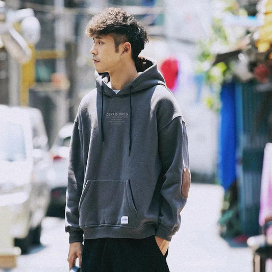 Autumn and Winter Men's Loose Sweater Hood Plus Velvet Thick Coat Trend Retro Hooded