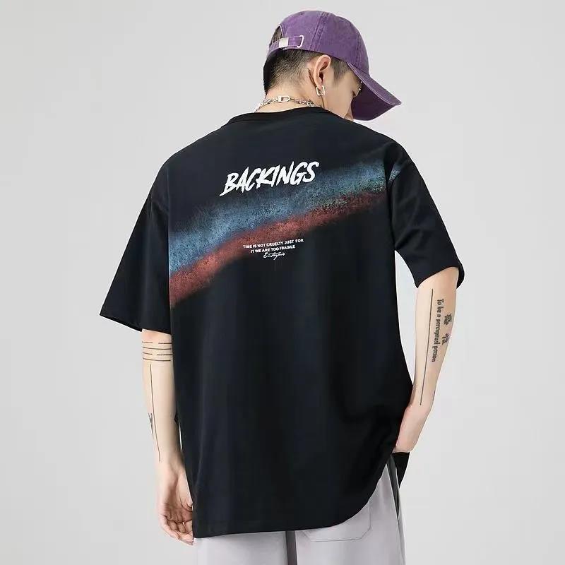 Summer Oversized T-shirt Japanese Trend Hip Hop Shirt O-neck Short Sleeve Casual Jumper Graphic Punk Clothes Men Clothing