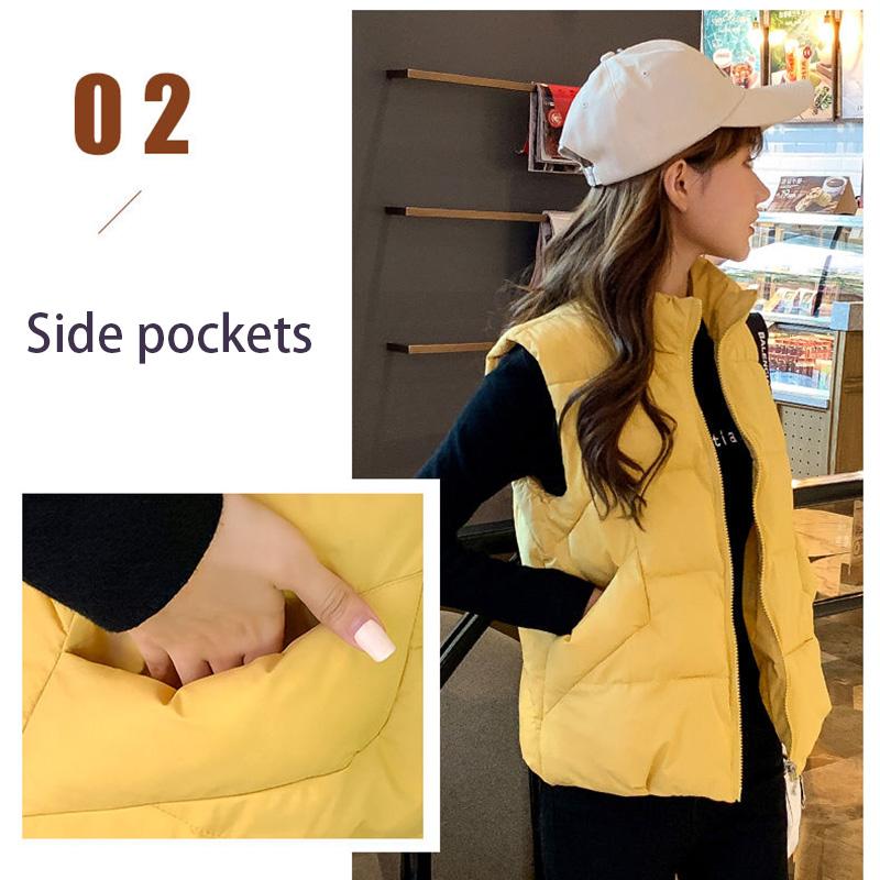 Women's Vest Down Cotton Jacket Loose Large Size Stand-up Collar Hoodless Waistcoat for Small People To Wear Winter Warm Jackets In Winter