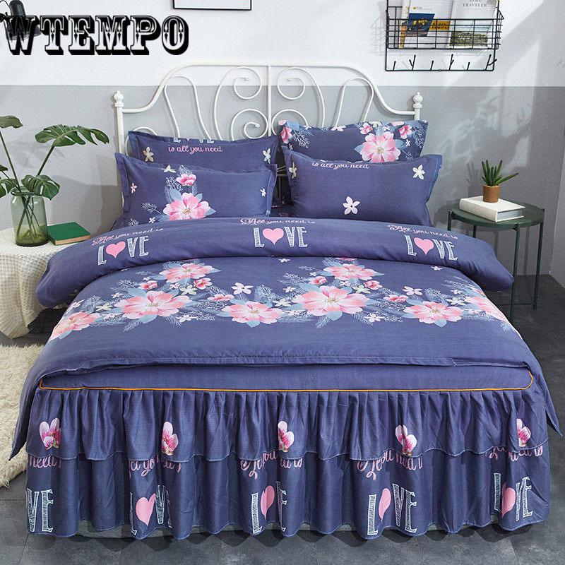Cotton Bed Skirt Mattress Cover Petticoat Twin Queen Bed Skirts Bedspread bedding sets