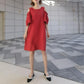 Large Size M-XXXXL Women's Summer Dress Back Bow Knee-length Daily Wear Office Dating Party