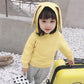 Girls Spring and Autumn Hooded Pullover Sweater Cute Rabbit Ears Decorative Pants Casual Style Children's Two-piece Set