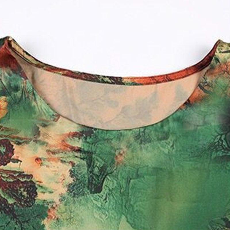 Women's Summer Slim Fit Short Sleeve Top Print Versatile Round Neck T-Shirt