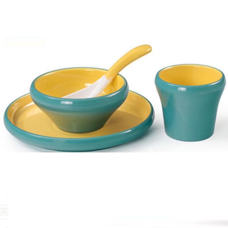 Chinese Style Restaurant Hotel Melamine Two-color Set of Four-piece Creative Anti-fall Imitation Porcelain Tableware