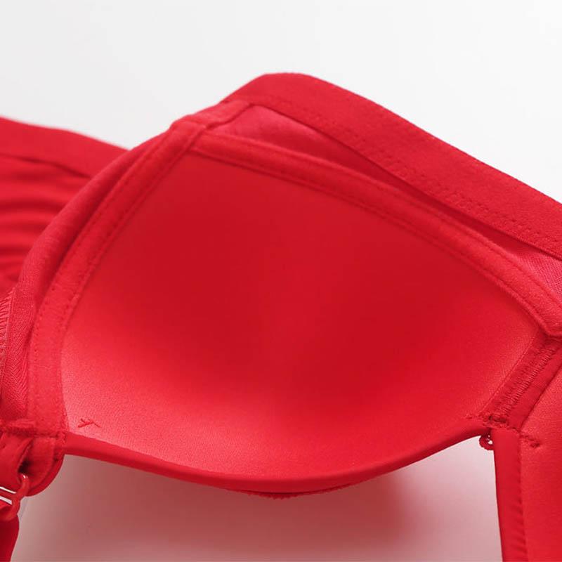 Women's Full Cup Thin Section Big Breasts Show Small No Steel Ring To Receive Auxiliary Breasts Anti-sagging Non-magnetic Large Size Bra