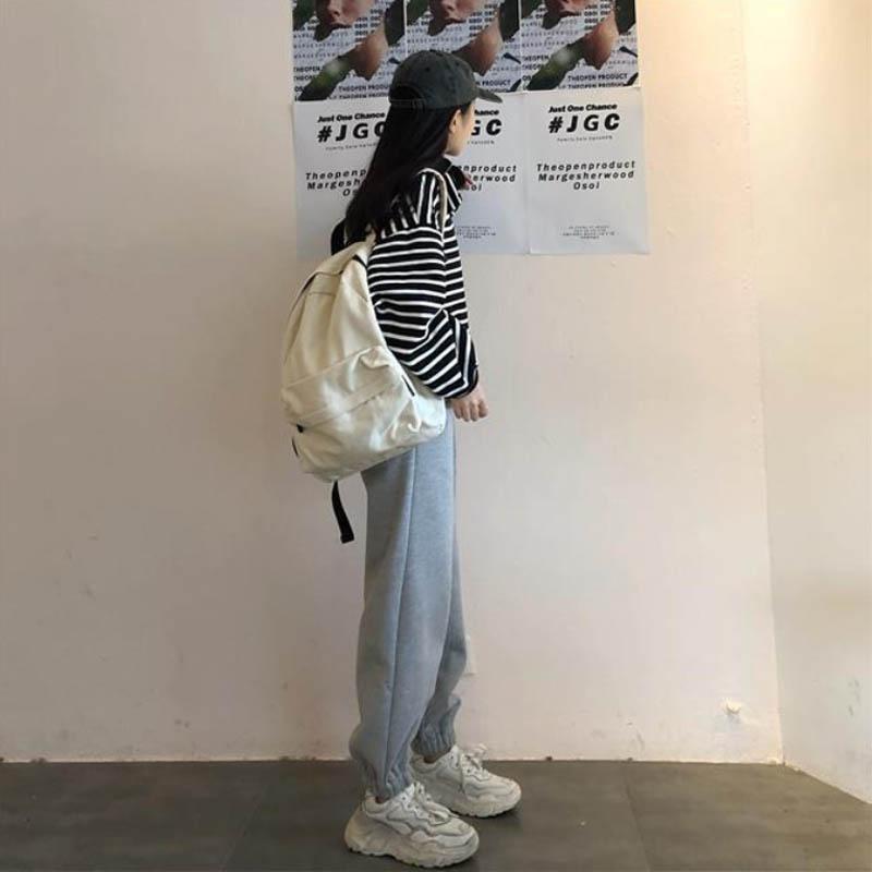 Winter Retro Plus Velvet Casual Sports Pants Women's Tide Ins Korean Version of Loose and Thin Students Beamed Harlan Pants