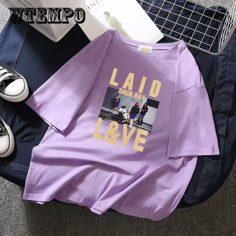 WTEMPO Female T-shirt Print Women's Clothing   Print T Shirt Female Tshirt Short Sleeve Tops