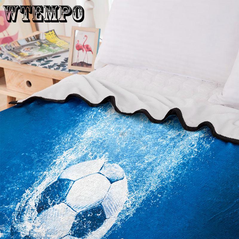 Camping Carpet 3D Football Pattern Tapestry Comfortable Home Blanket Beach Blanket
