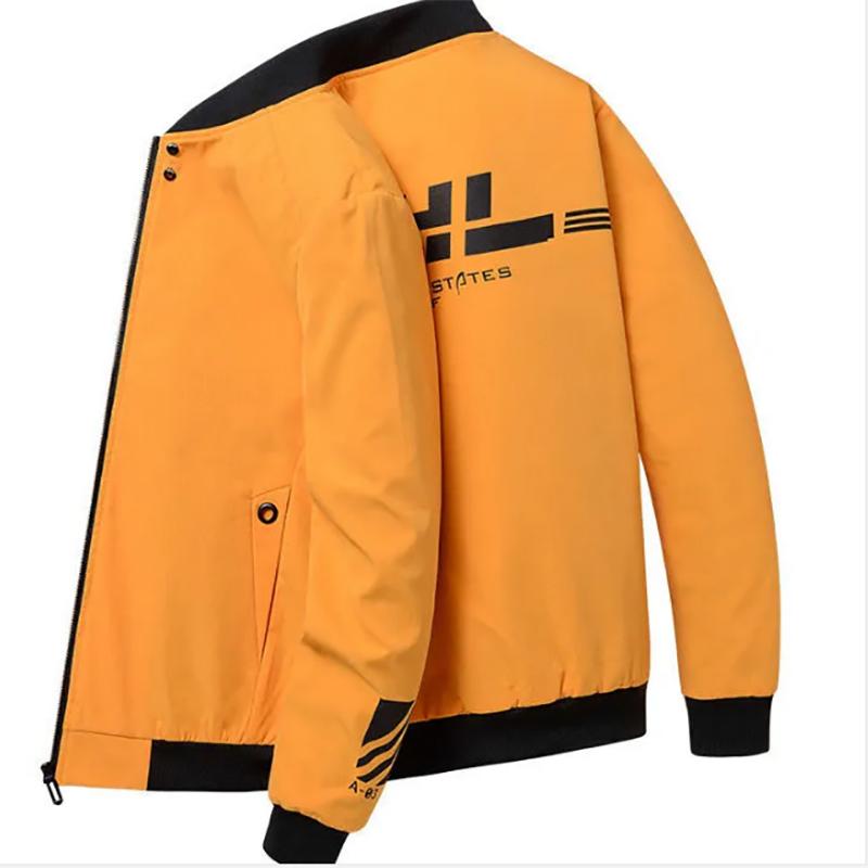 Stand-up Collar Baseball Uniform Jacket Men's Jacket Autumn and Winter Youth Korean Style Trend Solid Color Jacket