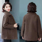 Fashion Ladies Lapel Lamb Velvet Jacket Winter Long Large Size Button Jacket Thick Warm Long-sleeved Cardigan Jacket