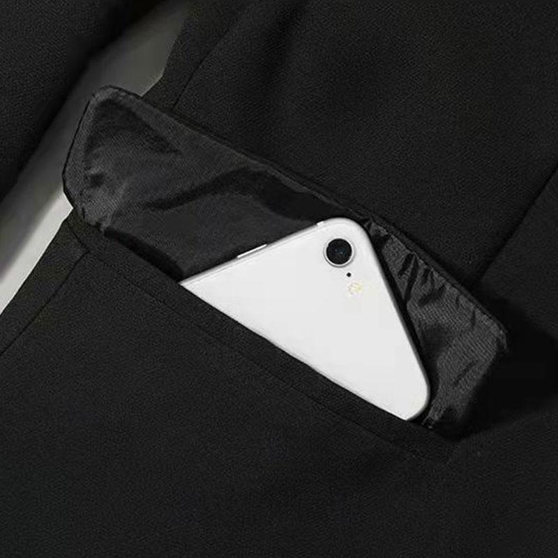 Black Suit Jacket Women's Top Spring and Autumn Temperament British Style Casual Blazer Solid Color Blazer Outwear for Ladies