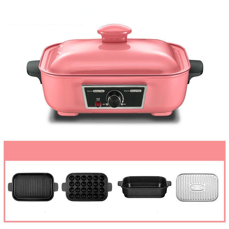 British Multi-function Cooking Pot Barbecue Meat Boiler Household Electric Pot for Frying and Cooking Fried Egg Barbecue Plate