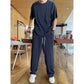 Stretch Silky Drape Louver Summer Thin Section Breathable Comfortable Loose Casual Suit Men