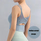 Women's Sports Bra Solid Color Sleeveless Halter Fitness Sling Anti-sliding Shock Outer Wear Yoga Bra