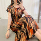 Ethnic Style Long Dress Casual Comfort Cotton Dress Plus Size Short Sleeve Dress Summer