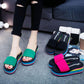 Girls Slippers Summer Thick Sole Foam Slippers Sandals Student One Word Slippers Beach Shoes Wedge Heels