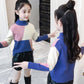Little Girl Fashion Jacket Autumn and Winter Long-sleeved Hooded Sweater Children Loose Knitwear