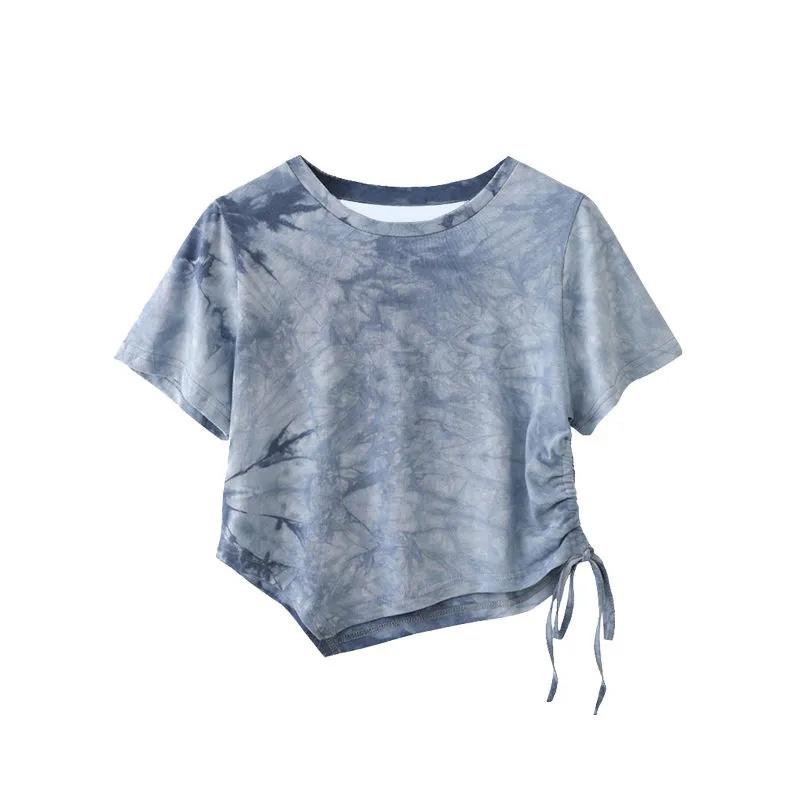 Short-sleeved T-shirt Women's Irregular Short Top Summer Dress Plus Size Women's Fit T-shirt