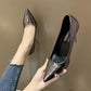 Summer Pointed French Girl Silver High Heels Female Stiletto All-match Patent Leather Single Shoes Spring and Autumn Models