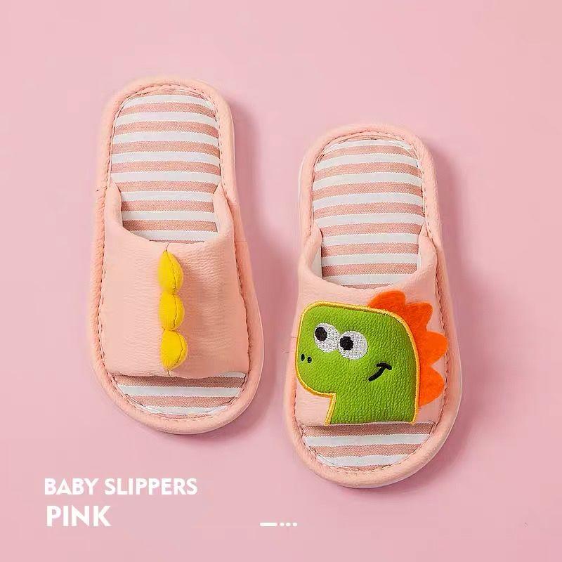 Children's Linen Cotton Slippers Indoor Non-slip Flat Shoes Home Essentials Suitable for All Seasons