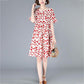 Polka Dot Women's Summer Dress Short Sleeve Round Neck Printing Knee-length Daily Wear Office Dating Party