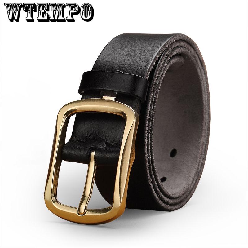Genuine Leather Belts for Men Luxury Strap Male Belts Classic Vintage brown Belt Casual