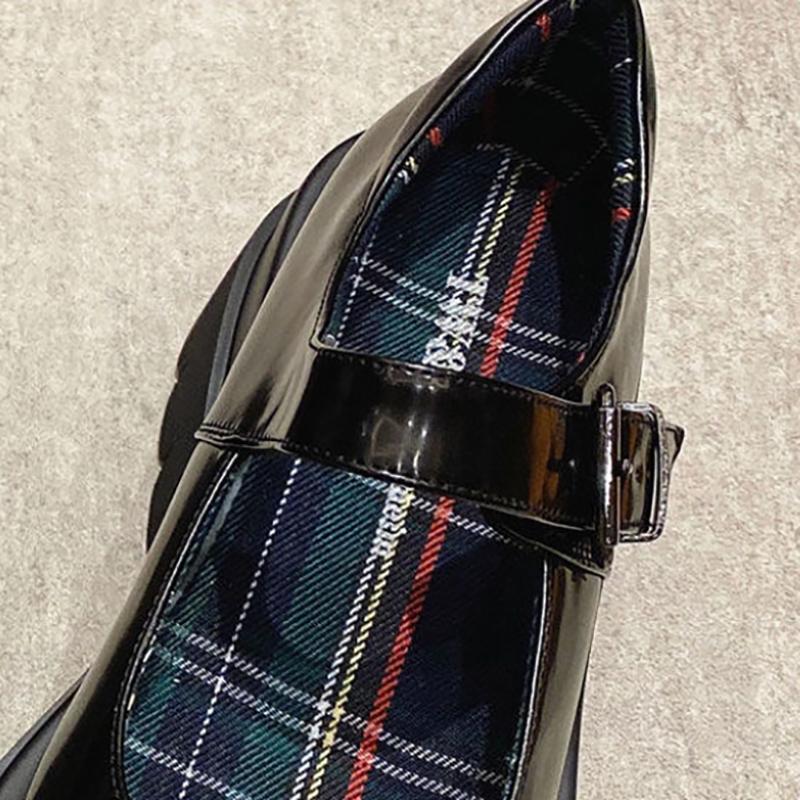 Female Spring Retro Leather Shoes with A Buckle All-match Round Toe Shoes Japanese Jk Uniform Shoes
