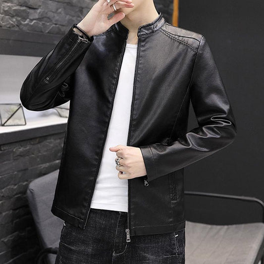 Autumn and Winter Men's Leather Jacket Motorcycle Jacket Men's Shirt Casual Leather Jacket