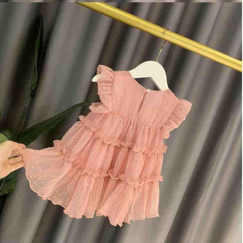 Girls Summer Dress Baby Girl Princess Skirt Sweet Tutu Skirt Children's Dress Baby Skirt Thin Cake Skirt Sleeveless A-Line Skirt
