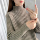 High-neck Padded Sweater Women's Autumn and Winter New Loose Casual Style Knitting Base Western Style