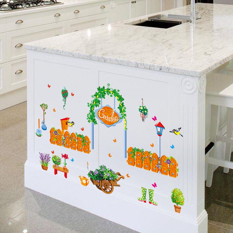 [sticker ]Green Plant Garden Wall Stickers Home Decor Living Room Bedroom Kitchen Window Art Decals