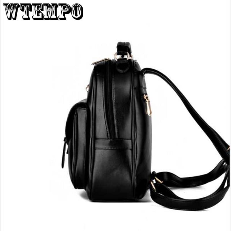 Fashion Pu Leather Women Backpack Simple Style Backpack Women College Backpack