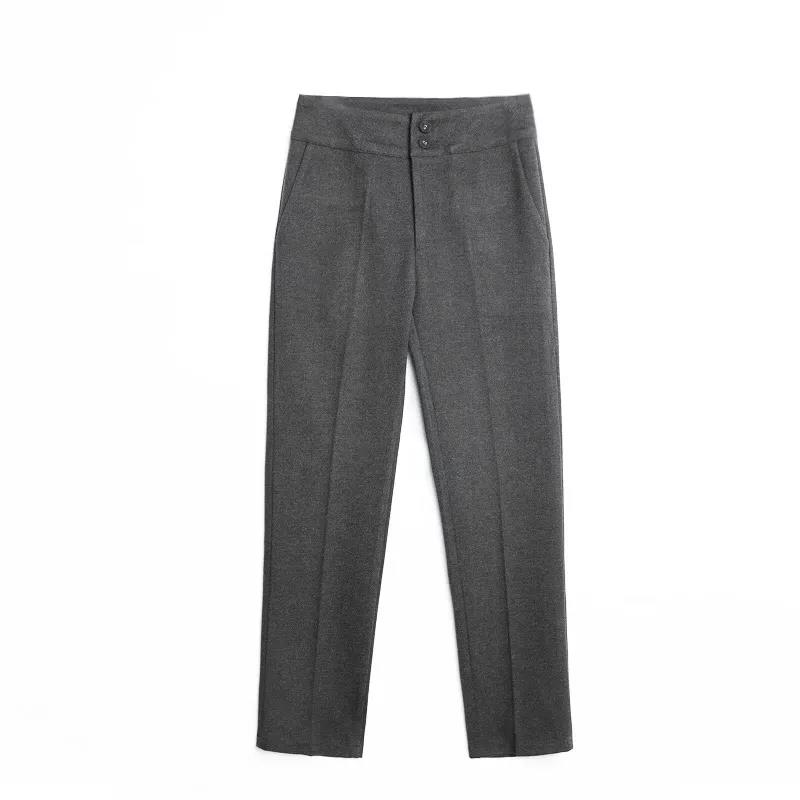 Woolen Pants Women's Tide Ins Autumn and Winter Models High Waist Loose Feet Carrot Pants Nine-point Straight Suit Women's Pants