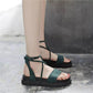 Summer Sandals Female Students Korean Version of The Wild Flat-bottomed Cross Straps Thick-soled Sponge Cake Soft-soled Roman Shoes