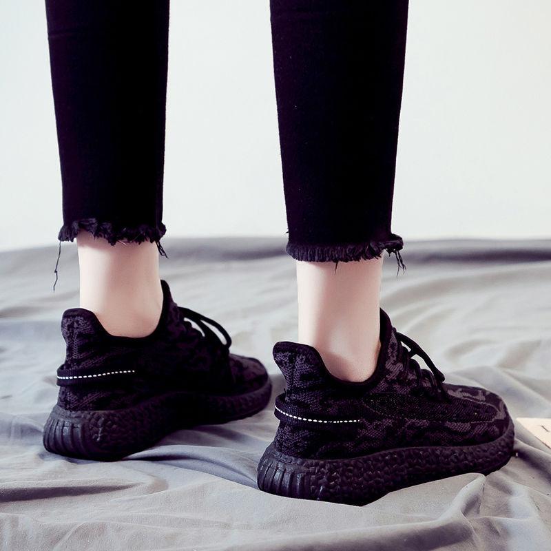 Summer Breathable Sports Shoes Women's Running Casual Korean Version of All-match Student Non-slip Vulcanized Flying Weaving Shoes
