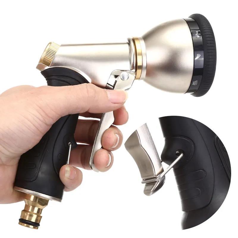 Multifunctional Car Wash Water Gun 9 Functions for Watering The Garden Forest Spraying Zinc Alloy High Pressure Water Gun Head Car Washing Supplies