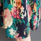 Oversized Retro Women's Cotton Loose Short-sleeved Floral Dress Loose Pleated Kaftan Robe