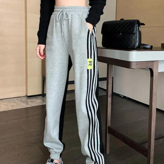 Cotton Sports Pants Women's Spring and Summer Casual Loose Loose and Thin Elastic Tight Feet All-match Harlan Pants Tide