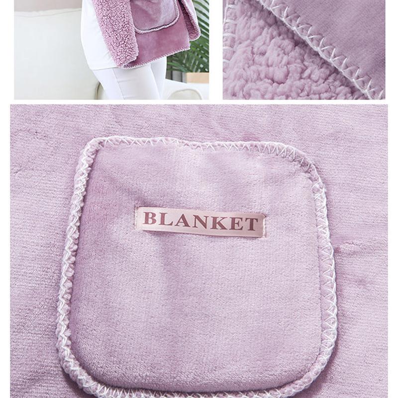 Multifunctional Artificial Lamb Velvet Blanket Lazy Blanket Coral Velvet Blanket Warm Small Woolen Blanket Office Lunch Break Shawl Blanket
