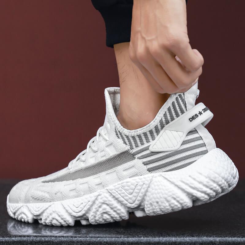Comfortable Casual Shoes Men Breathable Walking Shoes Lightweight Sneakers Black Footwear Men Lace Up Running Shoes Men