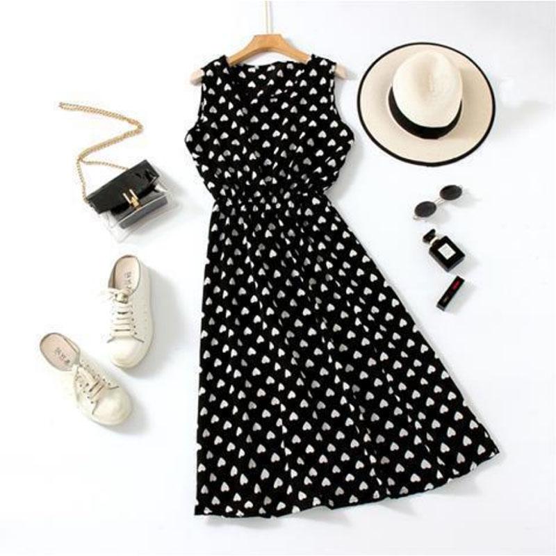 Sweet Floral Chiffon Dress Women's Mom Maternity Wear Student Wear Fairy Skirt