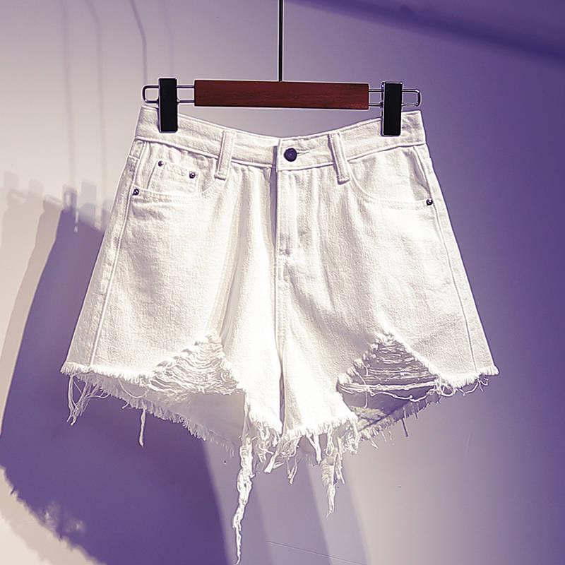 Summer Women's Suit Loose Stripe T-shirt Denim Shorts Two Piece Suit