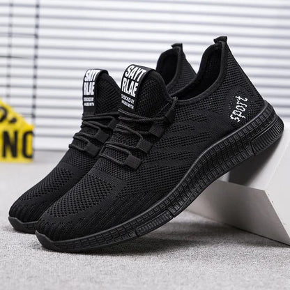 Men's Spring Autumn Large Size Solid Color Lightweight Soft Sole Flat Sports Shoes Breathable Sneakers